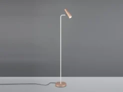 LED Leseleuchte Metall Coffee / Weiß, Spot schwenkbar, Höhe 151cm