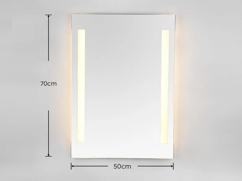 LED Lichtspiegel Bad Wandspiegel LINA rechteckig 50x70cm