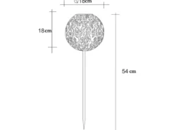 LED Metall Solarkugeln 2er Set Ø 18cm mit Erdspieß, Silber Antik