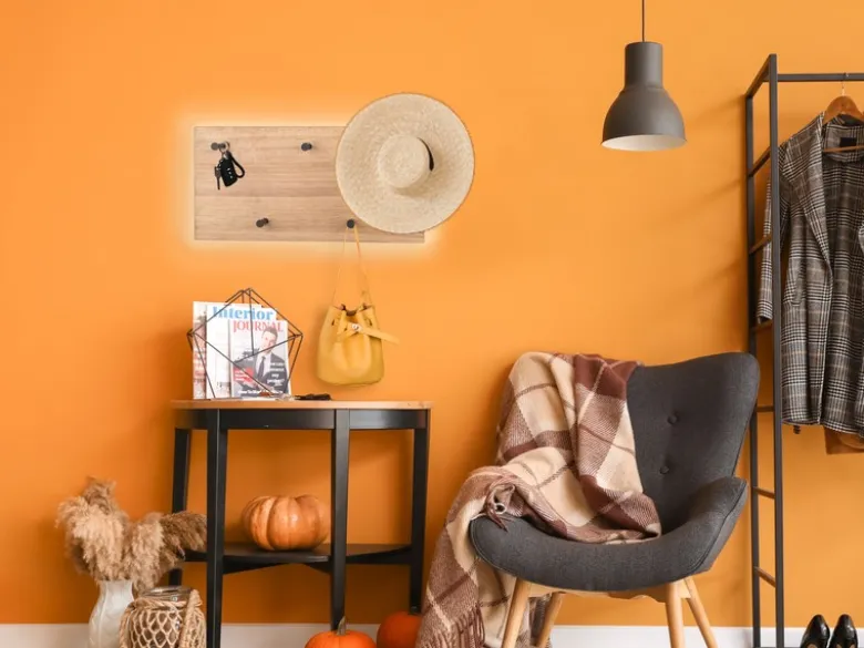 LED Metall Wandregal & Holz Hakenleiste - Set mit Beleuchtung groß & klein