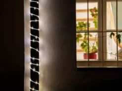 LED Mini Lichterschlauch, Lichtsensor & 6/9h Timer, Batteriebetrieb, IP44, 10m
