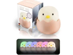 LED Nachtlicht EGGY EGG, per USB aufladbar, dimmbar, 7 Lichtfarben - Höhe 12cm
