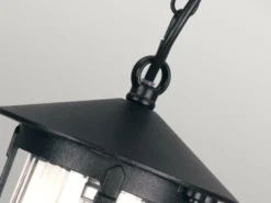 LED Outdoor Pendelleuchte aus Alu im Landhausstil, Schwarz Ø15cm