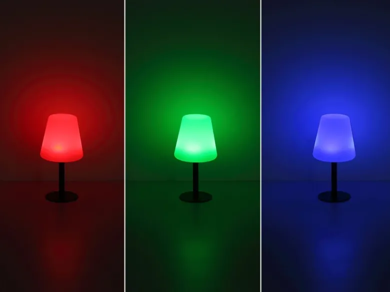 LED Outdoor Solar Tischleuchte mit RGB Farbwechsel, Höhe 30cm