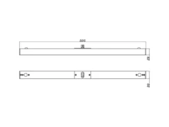 LED Panel Grau Breite 50,5cm für 2-Phasen Schienensystem DUOline