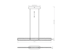 LED Pendelleuchte ARCOLA stufenlos höhenverstellbar Schwarz, Breite 115cm