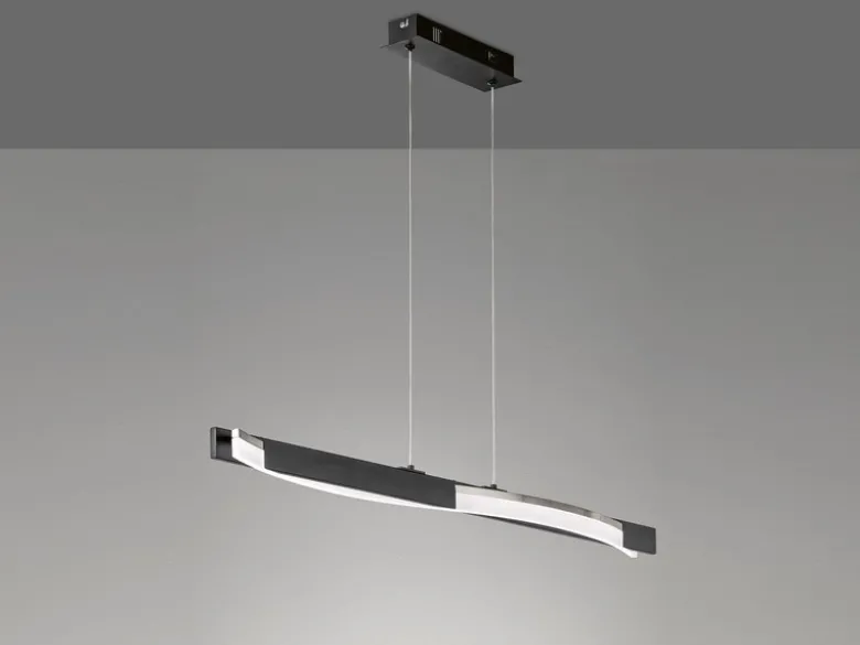 LED Pendelleuchte BRIDGE Schwarz/Weiß dimmbar, Breite 95cm