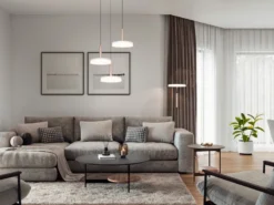 LED Pendelleuchte CELESTE 3-flammig höhenverstellbar Glas Weiß, Ø 35cm
