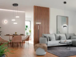 LED Pendelleuchte CELESTE 3-flammig höhenverstellbar Glas Weiß, Ø 35cm