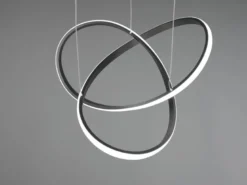 LED Pendelleuchte COURSE Schwarz mit Stufen Dimmer, 4000K Neutralweiß, Ø 60cm