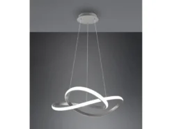LED Pendelleuchte COURSE Silber Stufen Dimmer 3000 Kelvin Warmweiß, Ø 60cm