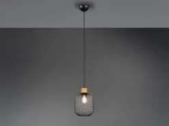 LED Pendelleuchte dimmbar 1-flammig Metall Gitterschirm Schwarz, Ø 18cm