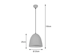 LED Pendelleuchte einflammig Metall Grau rund, Ø 25cm