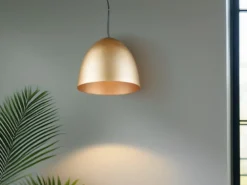 LED Pendelleuchte einflammig Metall Messing rund, Ø 40cm