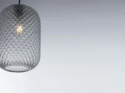 LED Pendelleuchte einflammig Kristall Glasschirm Rauchglas Ø15cm