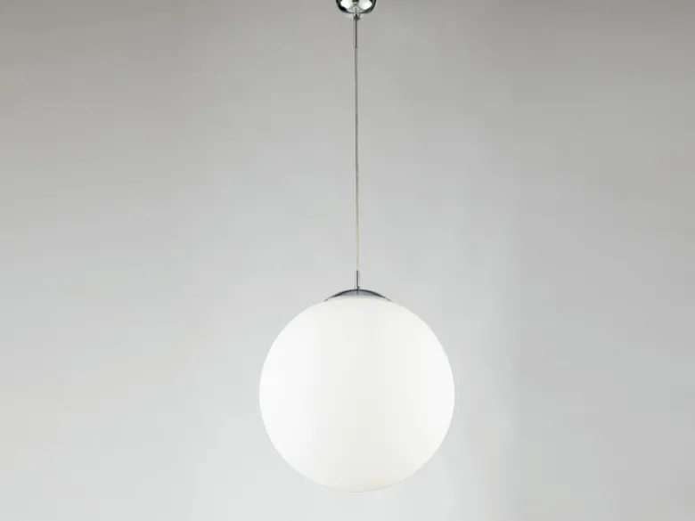 LED Pendelleuchte einflammig Glaskugel Opalweiß, Ø 35cm