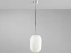 LED Pendelleuchte einflammig mit Relief Milchglas Lampenschirm Weiß, Ø 23cm