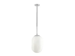 LED Pendelleuchte einflammig mit Relief Milchglas Lampenschirm Weiß, Ø 23cm