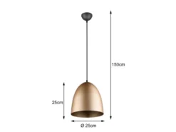 LED Pendelleuchte einflammig Metall Messing rund, Ø 25cm