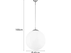 LED Pendelleuchte einflammig Glaskugel Opalweiß, Ø 45cm