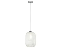 LED Pendelleuchte einflammig Kristall Glasschirm Klarglas, Ø20cm