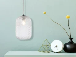 LED Pendelleuchte einflammig Kristall Glasschirm Klarglas, Ø20cm