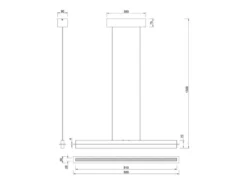 LED Pendelleuchte EMERSON höhenverstellbar & dimmbar, Silber, Breite 95cm