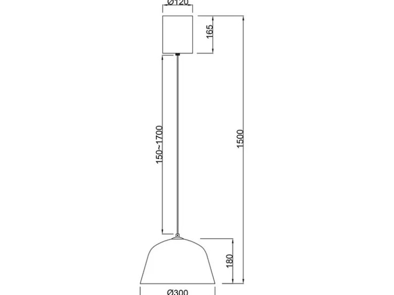 LED Pendelleuchte 1-flammig aus Metall höhenverstellbar in Schwarz, Ø 30cm