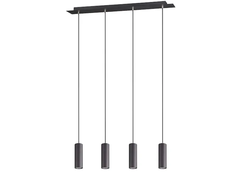LED Pendelleuchte 4-flammig Metall Schwarz, Breite 75cm