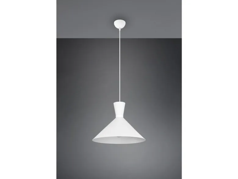 LED Pendelleuchte 1-flammig Metall Lampenschirm Weiß, Ø 35cm