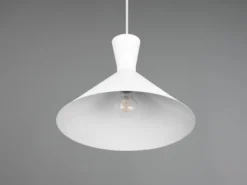 LED Pendelleuchte 1-flammig Metall Lampenschirm Weiß, Ø 35cm
