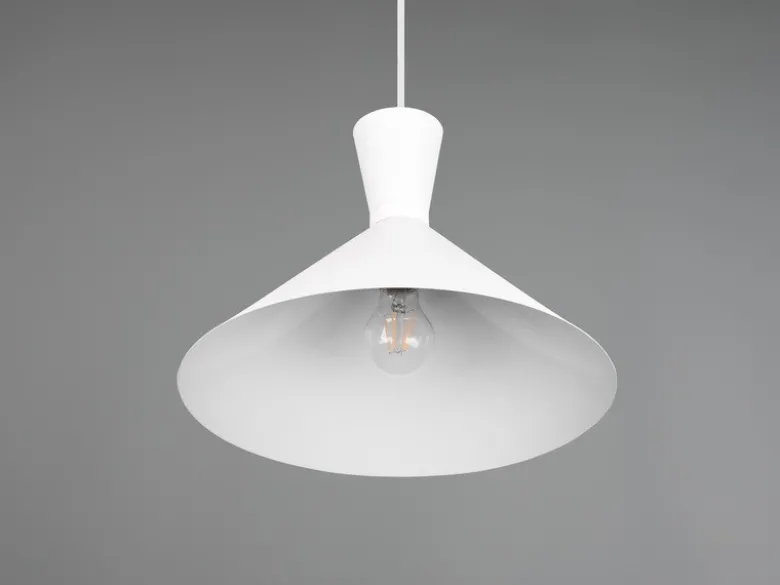 LED Pendelleuchte 1-flammig Metall Lampenschirm Weiß, Ø 35cm