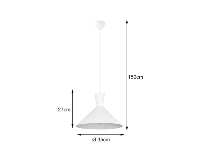 LED Pendelleuchte 1-flammig Metall Lampenschirm Weiß, Ø 35cm