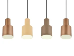 LED Pendelleuchte 4-flammig Metall Coffee Töne, Breite 87cm