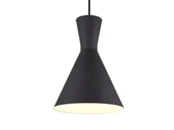 LED Pendelleuchte 1-flammig mit Metallschirm Schwarz, Ø 20cm
