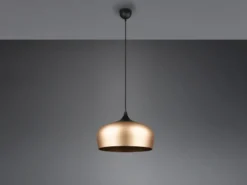 LED Pendelleuchte 1-flammig mit Lampenschirm Messing, Ø 45cm