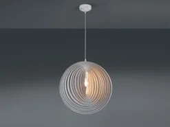 LED Pendelleuchte 1-flammig Naturholz Stufen Dimmer, Ø 50cm