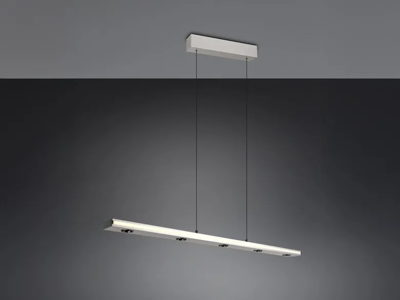LED Pendelleuchte GRAHAM dimmbar & stufenlos höhenverstellbar, Silber, B: 109cm