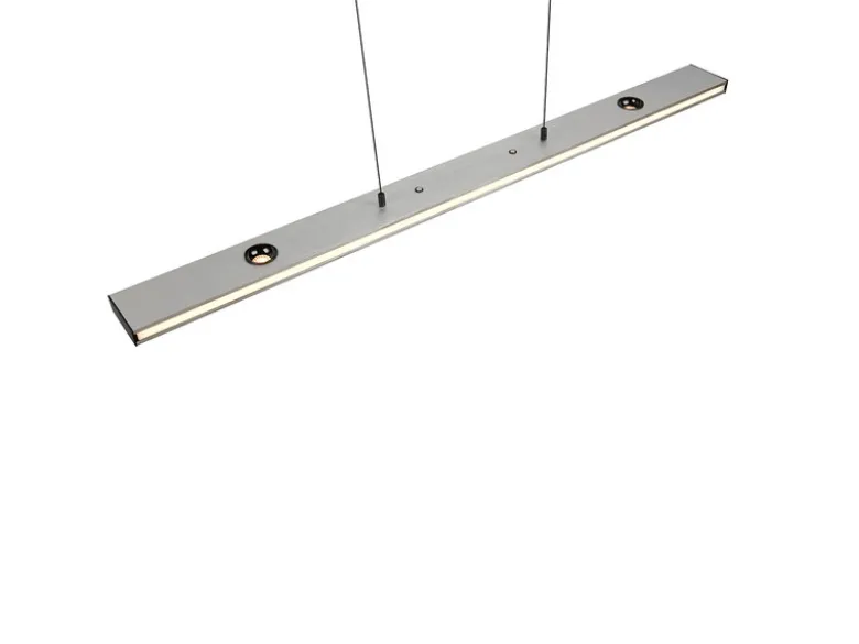 LED Pendelleuchte GRAHAM dimmbar & stufenlos höhenverstellbar, Silber, B: 109cm
