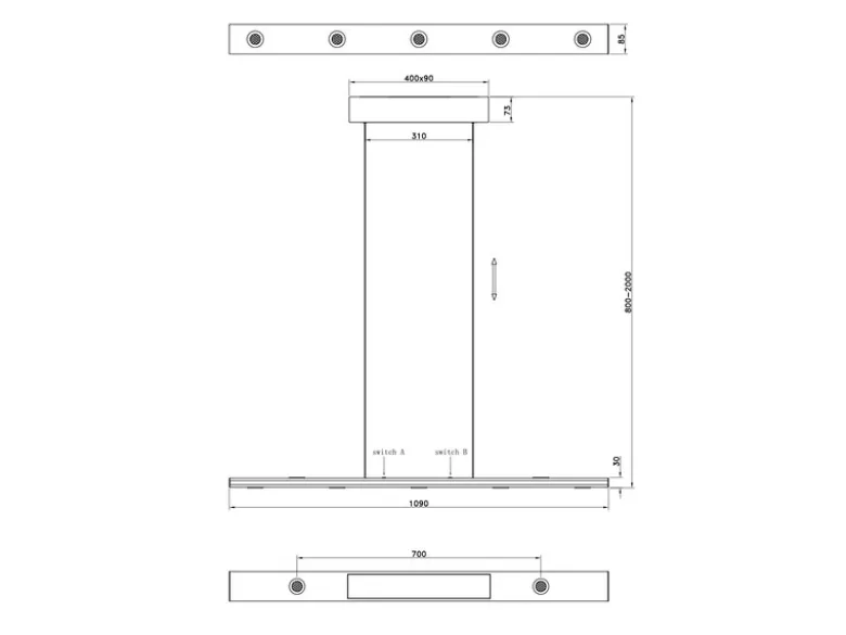 LED Pendelleuchte GRAHAM dimmbar & stufenlos höhenverstellbar, Silber, B: 109cm