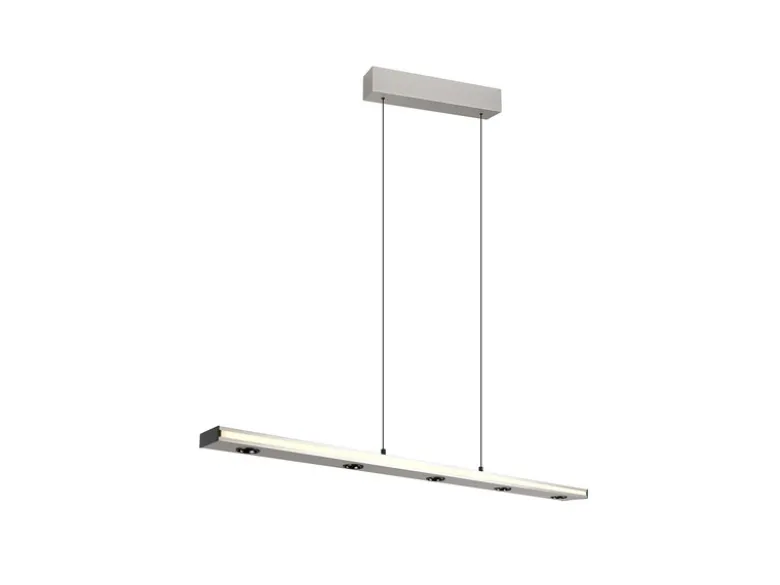 LED Pendelleuchte GRAHAM dimmbar & stufenlos höhenverstellbar, Silber, B: 109cm