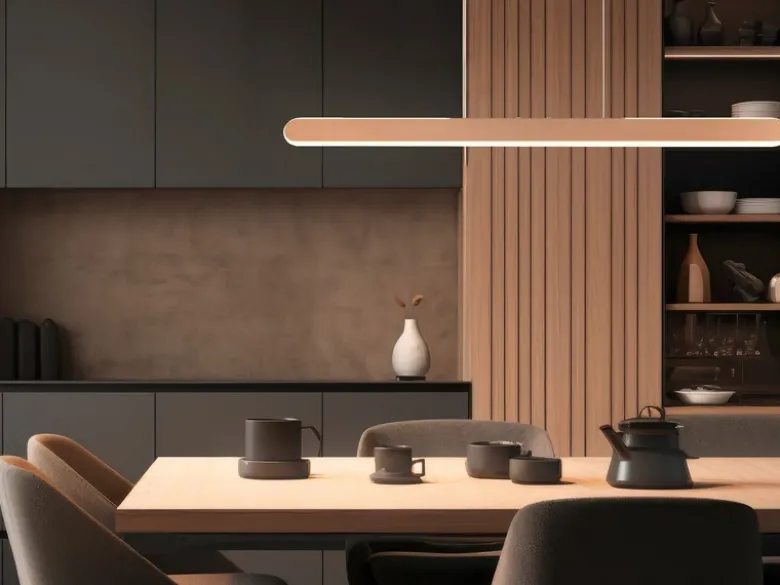 LED Pendelleuchte HELIOS Coffee dimmbar & höhenverstellbar, Breite 100cm