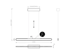 LED Pendelleuchte HELIOS Coffee dimmbar & höhenverstellbar, Breite 100cm