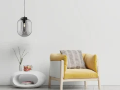 LED Pendelleuchte Industrial einflammig Rauchglas - Glaskugel, Ø 18cm