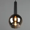 LED Pendelleuchte Industrial einflammig Rauchglas - Glaskugel, Ø 20cm