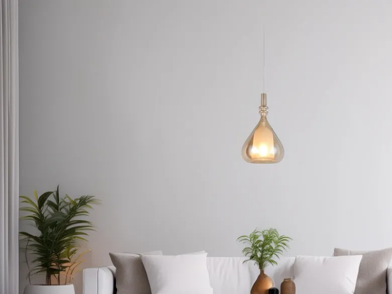 LED Pendelleuchte klein 1-flammig mit Glasschirm Bernsteinfarbig, Ø 16cm