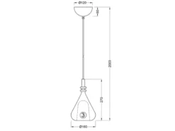 LED Pendelleuchte klein 1-flammig mit Rauchglas Chrom verspiegelt, Ø 16cm