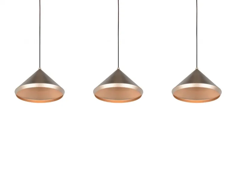 LED Pendelleuchte LAGUNA 3-flammig, höhenverstellbar, Coffee, Breite 70cm