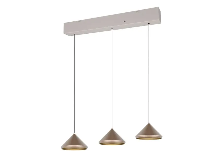 LED Pendelleuchte LAGUNA 3-flammig, höhenverstellbar, Coffee, Breite 70cm