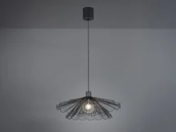 LED Pendelleuchte mit doppelt gefächertem Metall Gitterschirm Ø 50cm